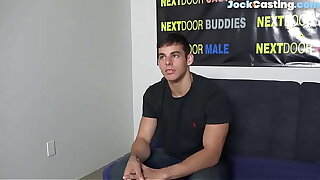 Casted candidly hunk stroking dick for camera