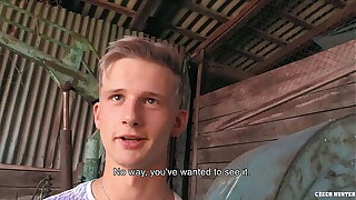 Blond Twink Gets Paid From A Random Stranger Roughly Try Lovemaking With Him - CZECH HUNTER 554